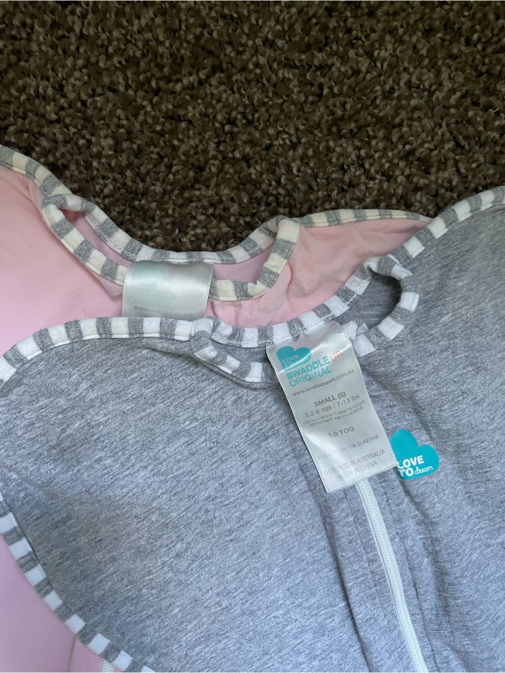 Love to Dream Pink and Gray Sleep Sacks - Picture 2 of 3